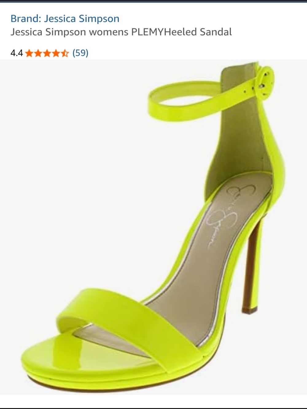 Jessica Simpson Neon Yellow Ankle-Strap Stiletto Sandal